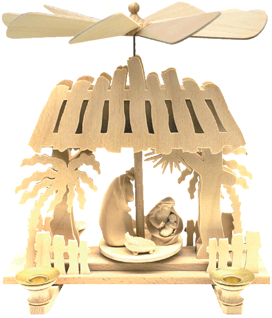 Creche de Noel avec personnage en bois