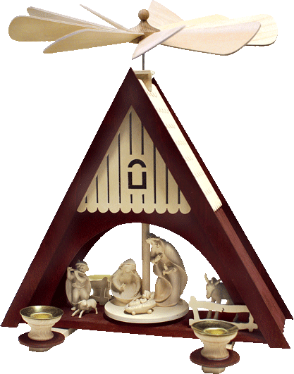 Creche de Noel en bois, personnages en bois ciselés