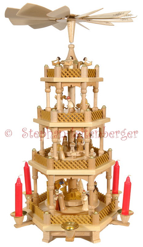 Creche de Noel en bois 3 etages allemagne