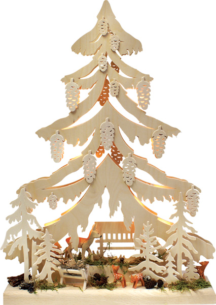 Sapin de Noel en bois electrique - 220 v