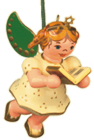 Personnages pour creche de Noel : Ange de Noel et livre de chant