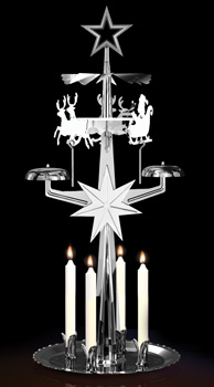 Carillon des anges dore, Carillon de noel en metal chromé
